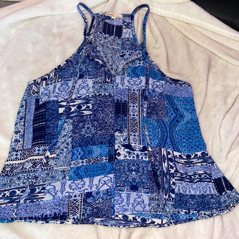Blue tank top blouse